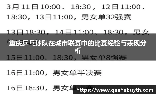 重庆乒乓球队在城市联赛中的比赛经验与表现分析